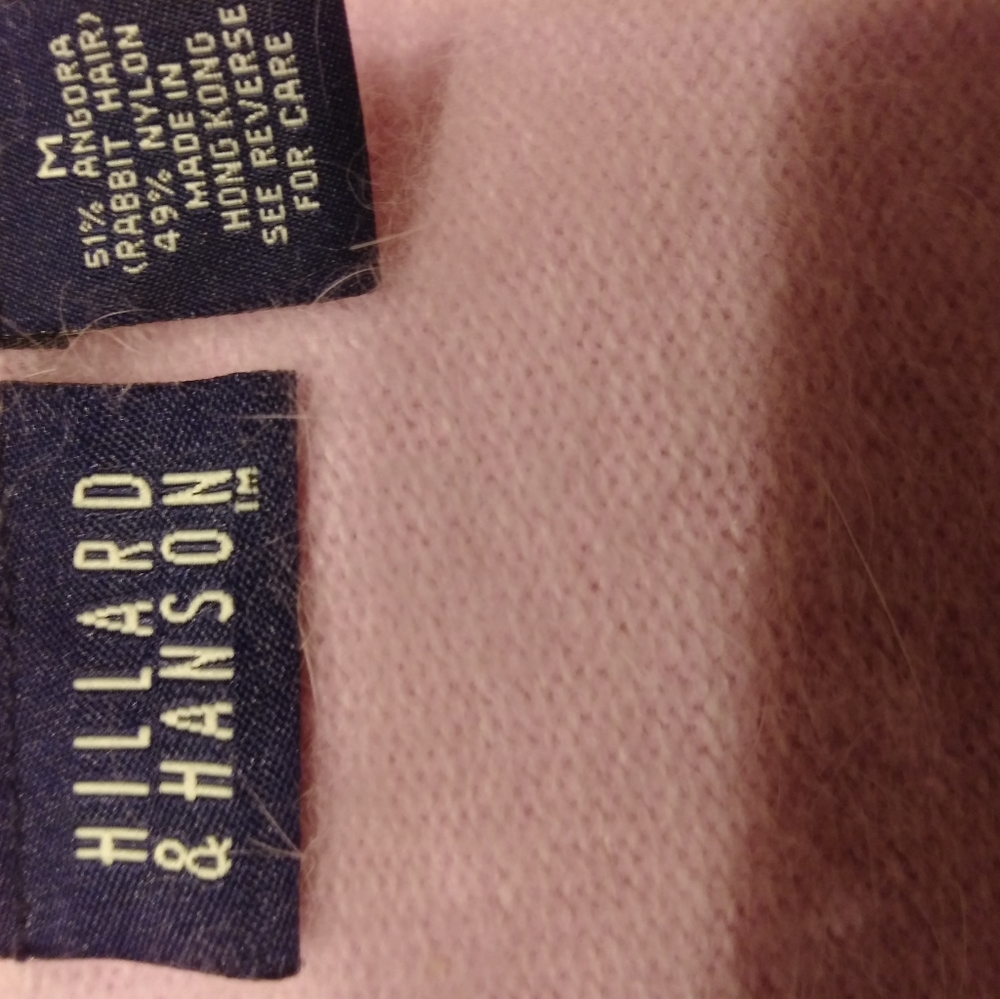 Pink Angora Sweater - Rhinestone buttons - Picture 2 of 3